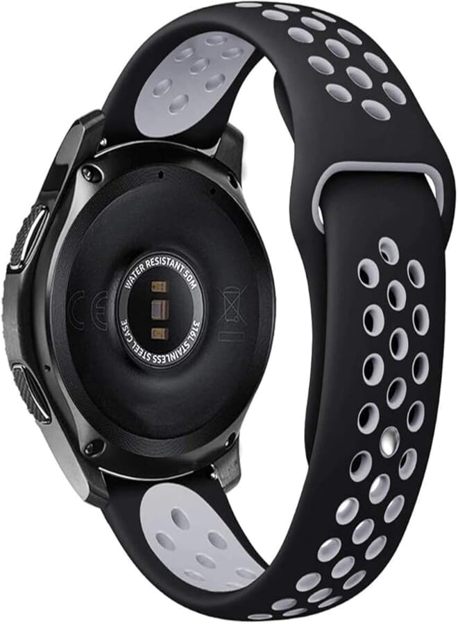For Samsung Gear S3 / Galaxy Watch/Huawei GT2 / Fossil Breathable Sport Band Design with Air Holes and Quick Release Pin...
